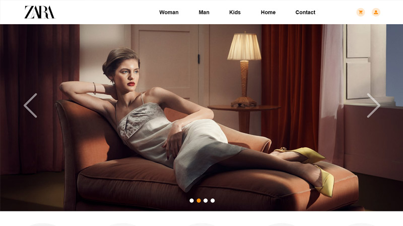 服装商城zaba英文电脑web网页4页高保真含交互